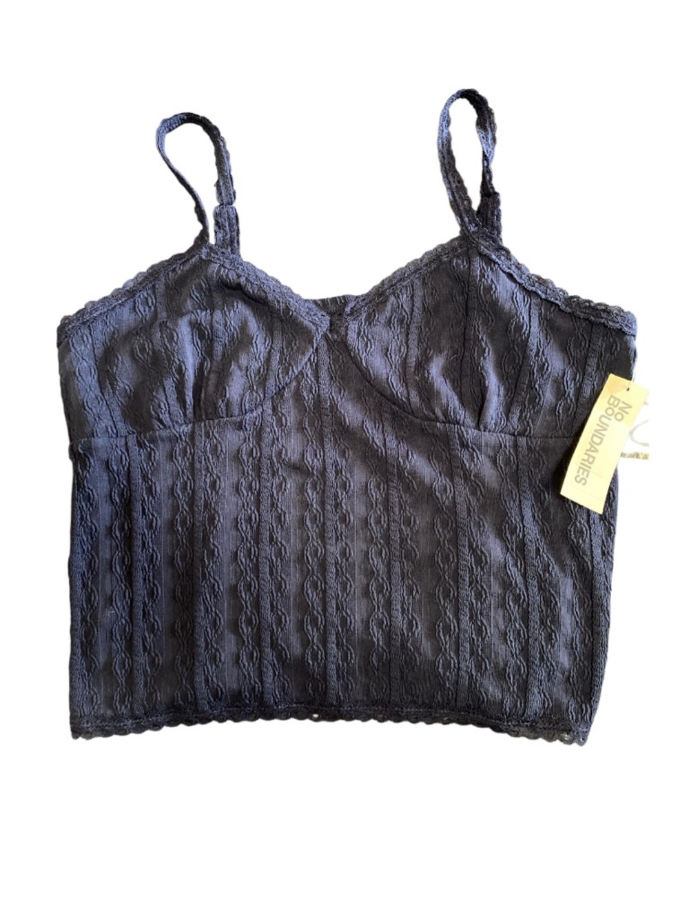 🆕 No Boundaries • Navy • Lace Trim • Knit Tank Top